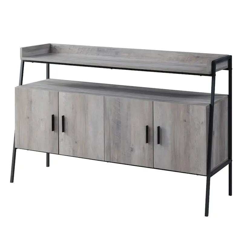 Mobile porta TV industriale Oak 52 con ripiano e gambe in metallo