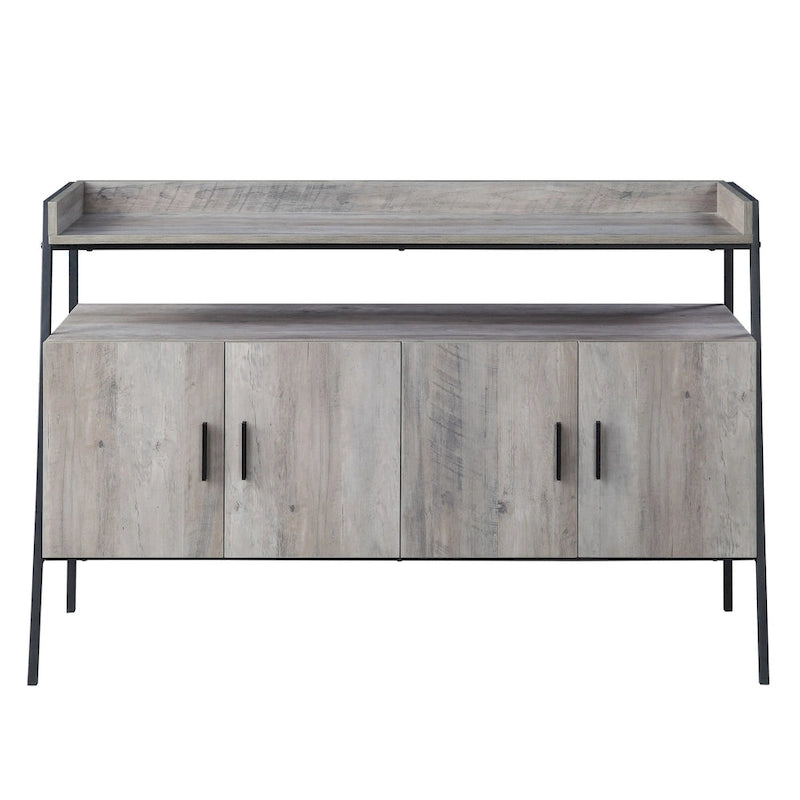 Mobile porta TV industriale Oak 52 con ripiano e gambe in metallo