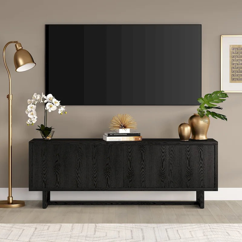 Mobile TV rettangolare per TV fino a 75" — 173 cm di larghezza con armadietto contenitore