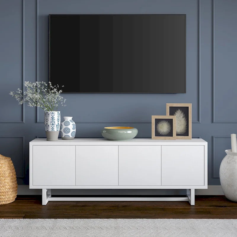 Mobile TV rettangolare per TV fino a 75" — 173 cm di larghezza con armadietto contenitore