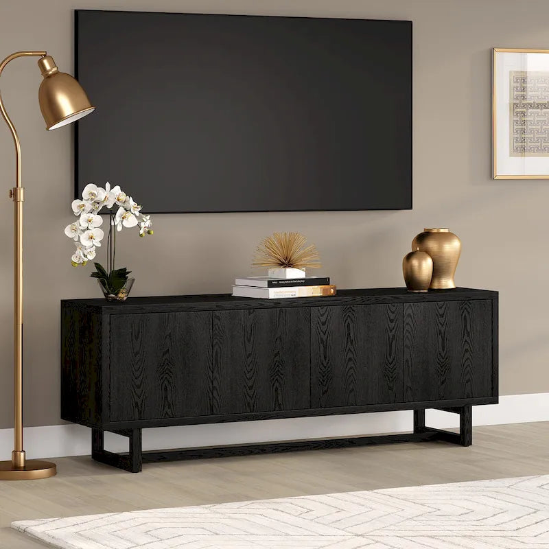Mobile TV rettangolare per TV fino a 75" — 173 cm di larghezza con armadietto contenitore