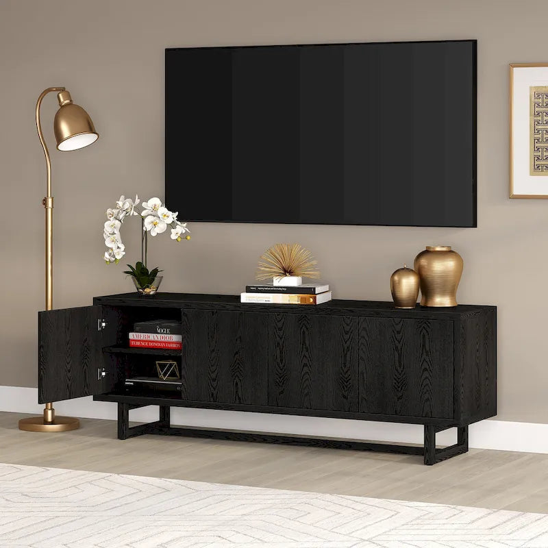 Mobile TV rettangolare per TV fino a 75" — 173 cm di larghezza con armadietto contenitore