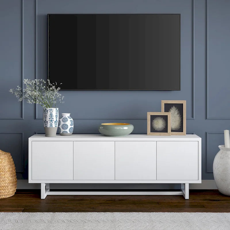Mobile TV rettangolare per TV fino a 75" — 173 cm di larghezza con armadietto contenitore
