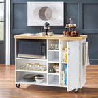 Carrello da cucina mobile per microonde con 7 scomparti e rotelle bloccabili