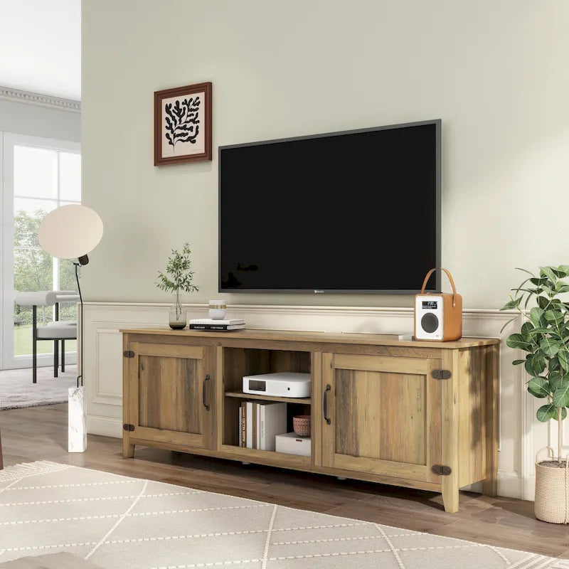 Mobile TV in legno con console multimediale per TV fino a 80 pollici
