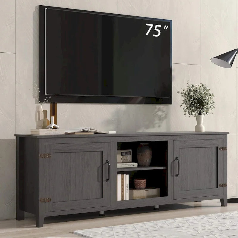 Mobile TV in legno con console multimediale per TV fino a 80 pollici