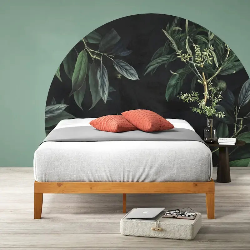 Letto a piattaforma minimalista in pino rustico – Nessuna rete a molle necessaria