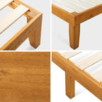 Letto a piattaforma minimalista in pino rustico – Nessuna rete a molle necessaria