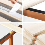 Letto a piattaforma minimalista in pino rustico – Nessuna rete a molle necessaria