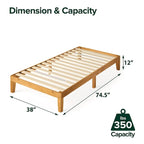 Letto a piattaforma minimalista in pino rustico – Nessuna rete a molle necessaria