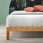 Letto a piattaforma minimalista in pino rustico – Nessuna rete a molle necessaria