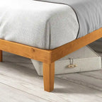 Letto a piattaforma minimalista in pino rustico – Nessuna rete a molle necessaria