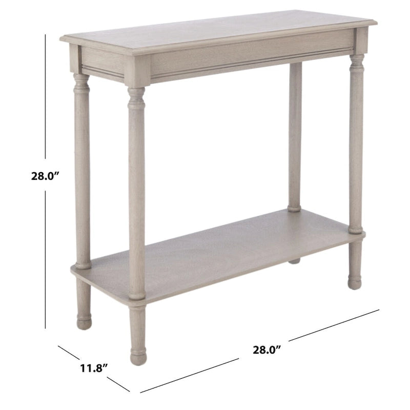 Consolle rettangolare con gambe tornite e dettagli intagliati — 71 cm di larghezza