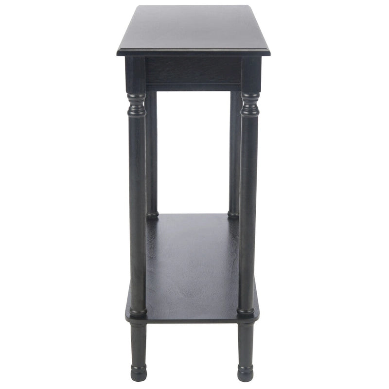 Consolle rettangolare con gambe tornite e dettagli intagliati — 71 cm di larghezza