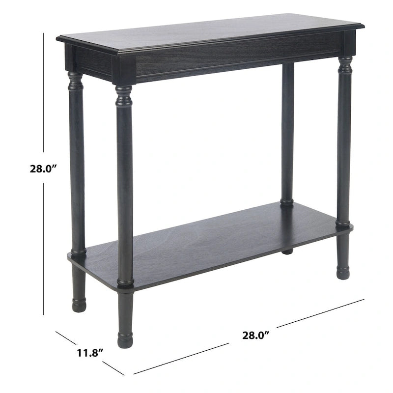 Consolle rettangolare con gambe tornite e dettagli intagliati — 71 cm di larghezza