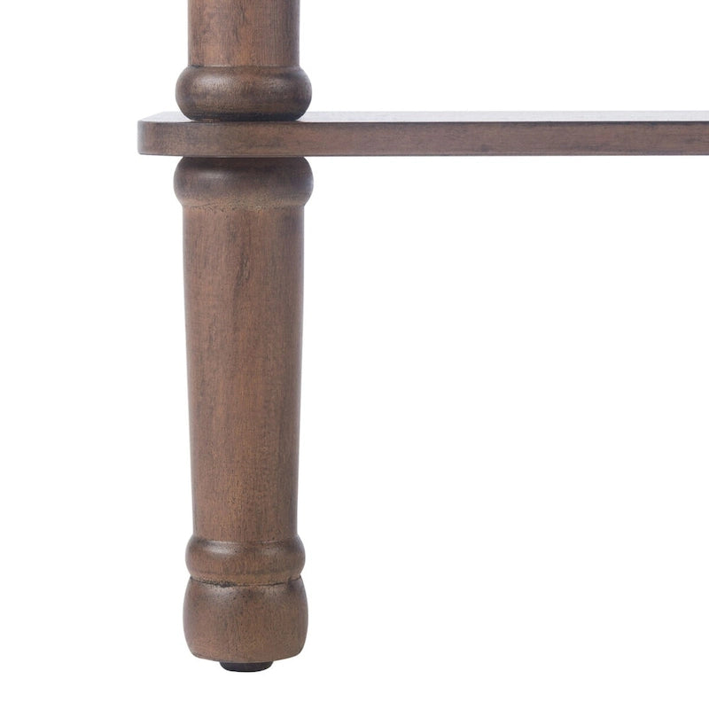 Consolle rettangolare con gambe tornite e dettagli intagliati — 71 cm di larghezza