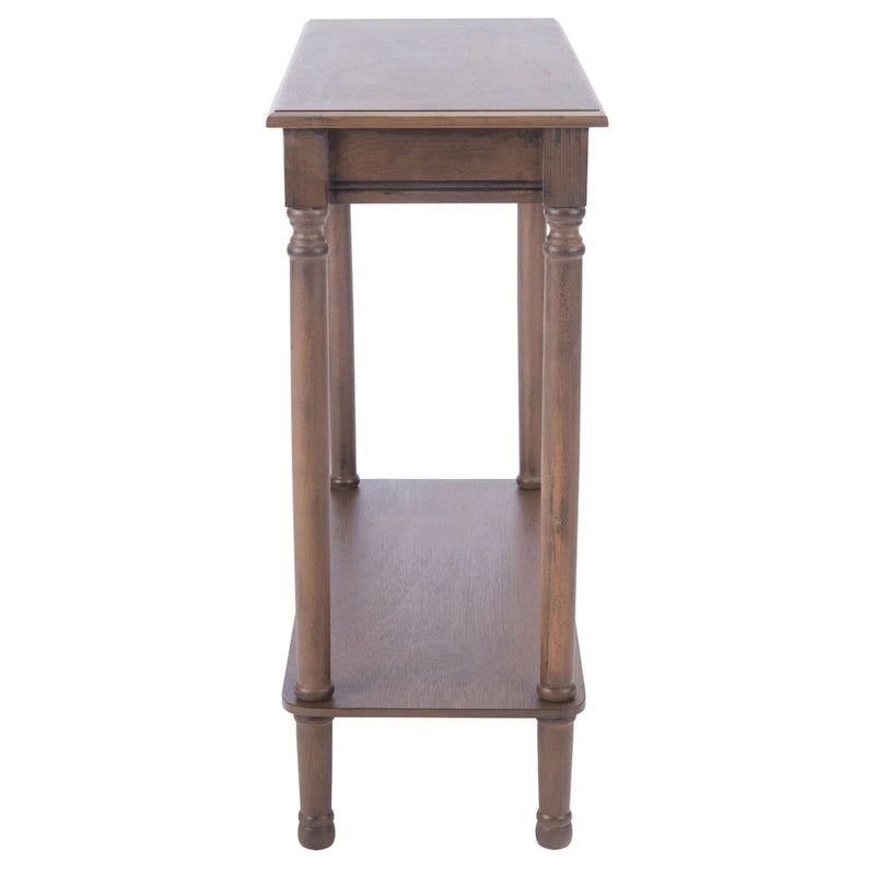 Consolle rettangolare con gambe tornite e dettagli intagliati — 71 cm di larghezza