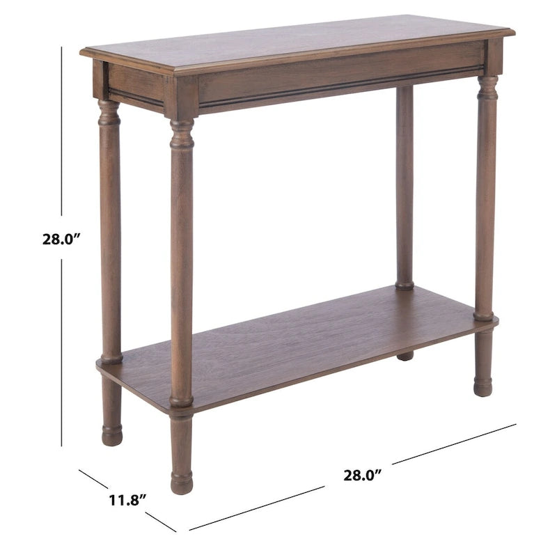 Consolle rettangolare con gambe tornite e dettagli intagliati — 71 cm di larghezza
