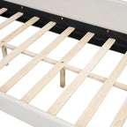 Daybed a L in lino con gambe in legno massello