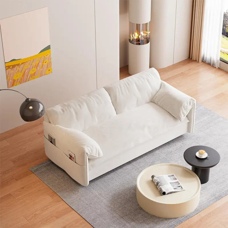 Divano Letto Estraibile Queen, Divano Letto Convertibile 3-in-1 con Contenitore Laterale