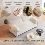 Divano Letto Estraibile Queen, Divano Letto Convertibile 3-in-1 con Contenitore Laterale
