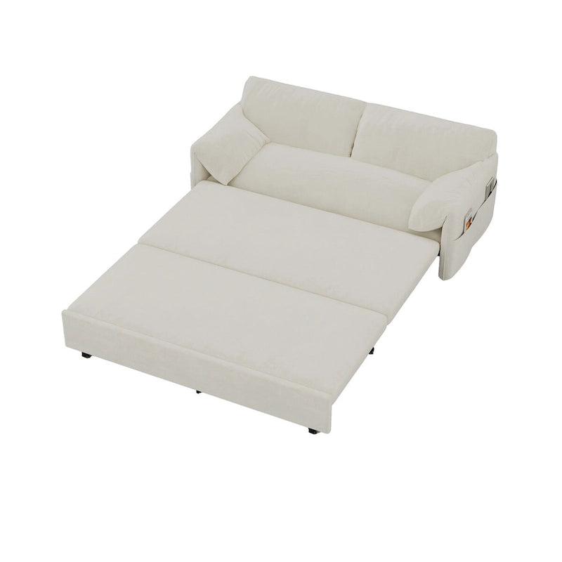 Divano Letto Estraibile Queen, Divano Letto Convertibile 3-in-1 con Contenitore Laterale