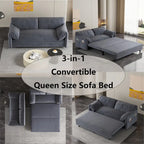 Divano Letto Estraibile Queen, Divano Letto Convertibile 3-in-1 con Contenitore Laterale