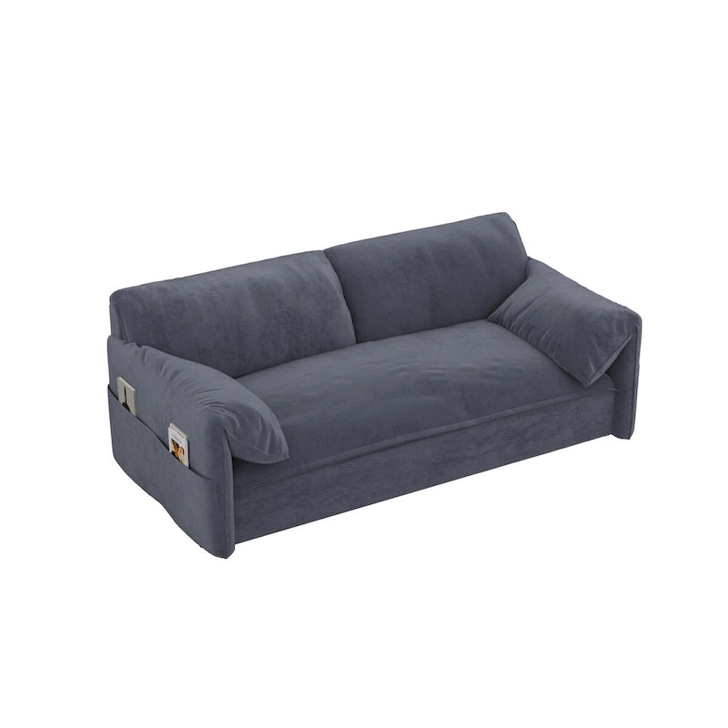 Divano Letto Estraibile Queen, Divano Letto Convertibile 3-in-1 con Contenitore Laterale