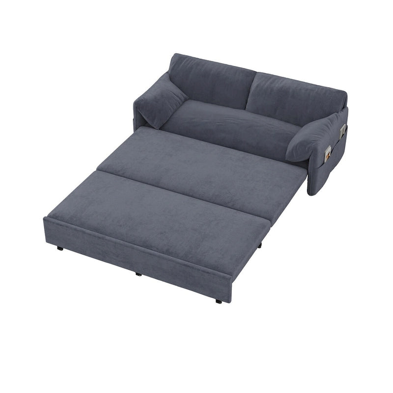 Divano Letto Estraibile Queen, Divano Letto Convertibile 3-in-1 con Contenitore Laterale