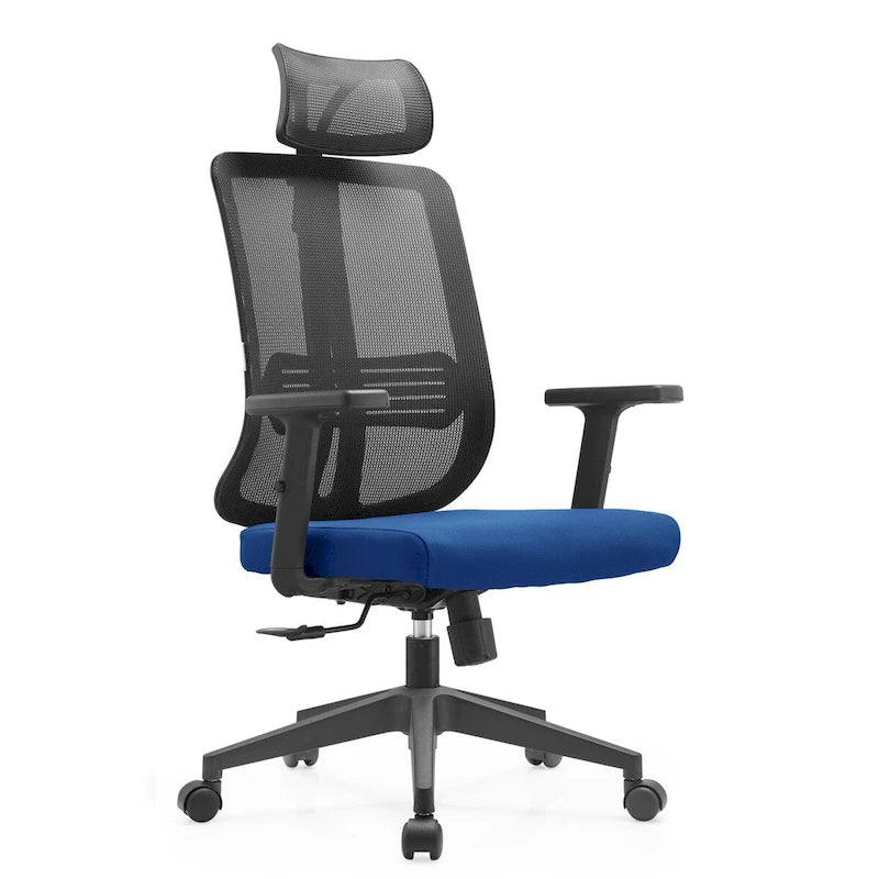 Sedia da ufficio ergonomica in rete con poggiatesta, altezza e braccioli regolabili