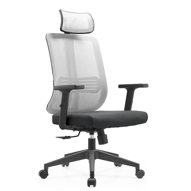 Sedia da ufficio ergonomica in rete con poggiatesta, altezza e braccioli regolabili