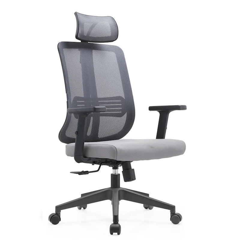 Sedia da ufficio ergonomica in rete con poggiatesta, altezza e braccioli regolabili