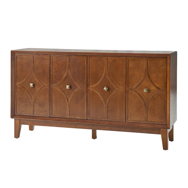 Madia Mid-Century da 150 cm con motivo a rombi e ripiani regolabili