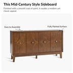Madia Mid-Century da 150 cm con motivo a rombi e ripiani regolabili